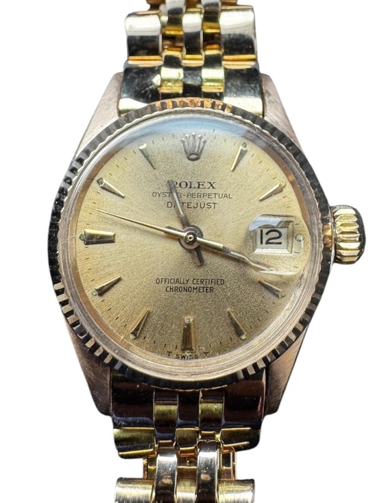 1960\'s Rolex Ladies Datejust 18K Pink Gold Watch 6517 Champagne Dial #24698 main image 9